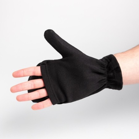 Male mittens with a hinged top is laid down, the color is black-5