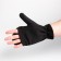 Male mittens with a hinged top is laid down, the color is black