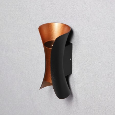 Facade lamp "Elegant", FSD-090, 6 W, 3000K, IP65, 220 V, metal, black and golden 1008543-7