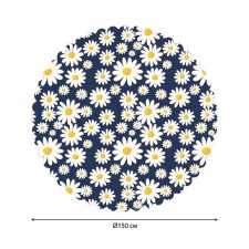 The tablecloth “Field of daisies”, round, Saten, d = 150 cm