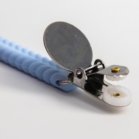 Holder for the nipple - dummy "pigtail", silicone, blue color-2