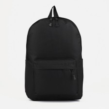 Youth backpack on lightning from textiles, external pocket, black color