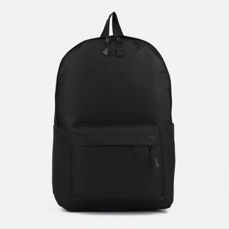 Youth backpack on lightning from textiles, external pocket, black color