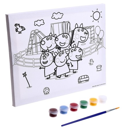 Set for children's creativity Pepp, canvas for painting on the contour, 20 × 25 cm-1