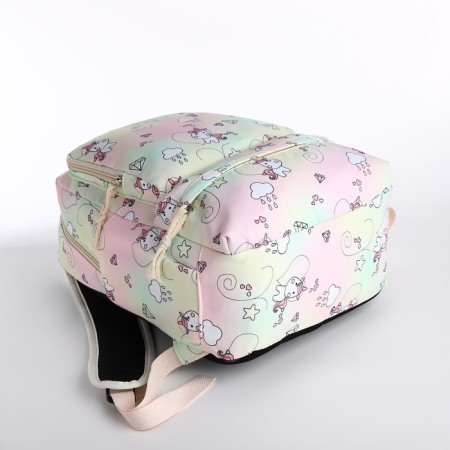 A backpack with a zipper, bag, cosmetic bag, pink color-6