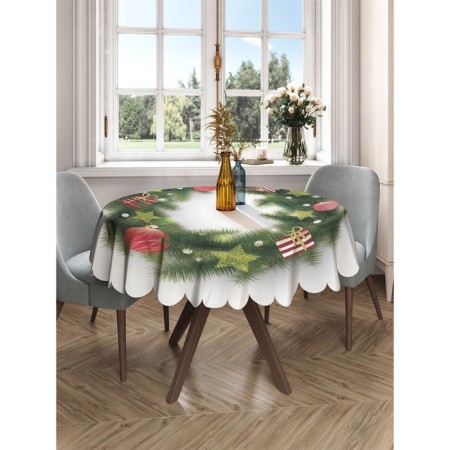 The tablecloth "New Year's Wreath", Round, Saten, D = 150 cm-1