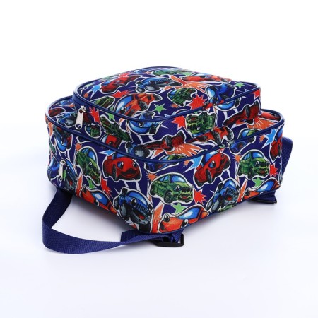 Baby backpack on lightning, external pocket, blue color-2