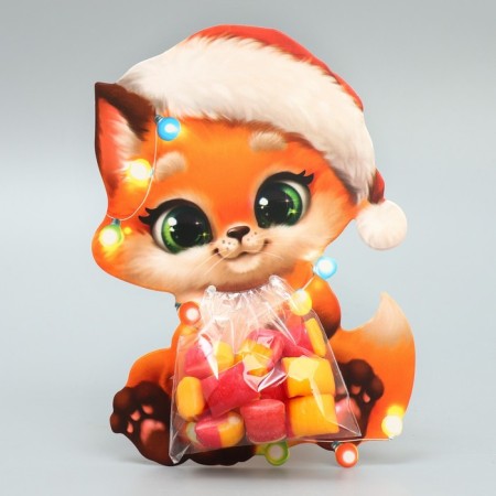 Package for sweets "Fox", 11 x 6 cm, New Year-1