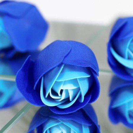 Soap roses, turquoise-blue, set 24 pcs.-2
