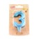 Candle in the Cake "Fine", number "3", blue metallic, 6.5 cm