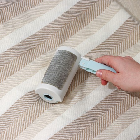 A video for clothes with a velor brush, 55 sheets, white color with blue-10