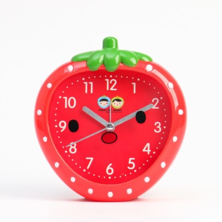 Clock - HELP WEAR "Strawberry" Children's, discrete move, 13 x 14 cm, aa