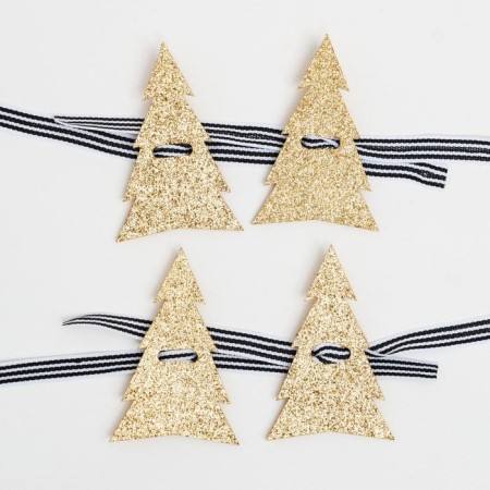 A set for the decor of the dining rooms "Christmas tree", 4 pcs, col. gold 5x7.5 cm 100% p/e, felt-2