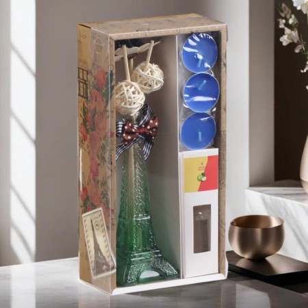 Set of gift "Paris" (diffuser and candles) apple, "wealth of aroma"-3