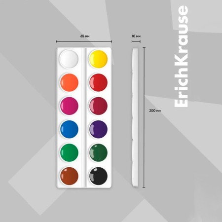 Watercolor 12 colors, Erichkrause, in soft plastic, without brush, economical packaging, a package with euro suspension-11
