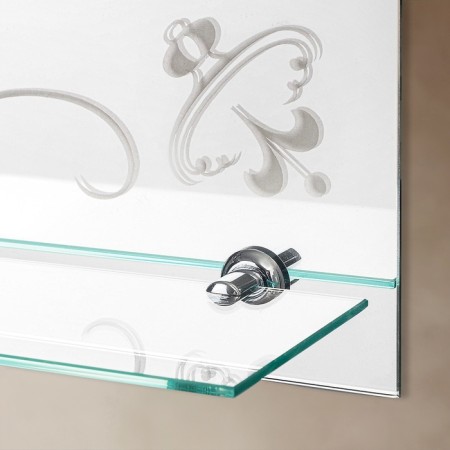 Mirror, wall -mounted, with sandblasting graphics, with a shelf, 52 × 70 cm-1