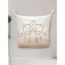 Organizer in a bath on suction cups “View of tenderness”, for storing toys and trifles, size 33x39 cm