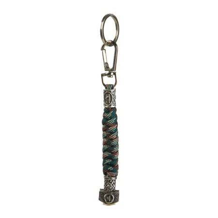 A keychain - a launcher for a knife "rune tourisaz" from a paracord, camouflage, 13 cm-1
