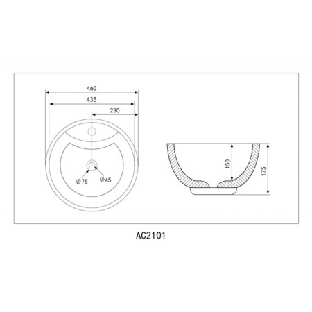 ABBER Bequem AC2101MB shell, 460x460x175 mm, black, matte-4