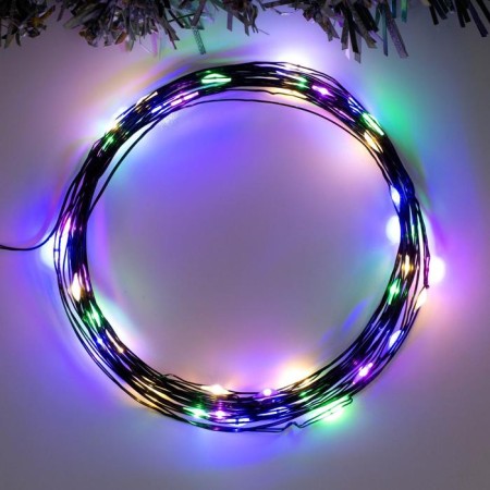 Garland "thread" 5 m dew, ip20, black thread, 50 LED, glow of multi, 2 modes, AAH3
