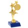 The award figure "Three stars", gold, the plastic stand is blue, 15.5 x 7.5 x 6 cm.