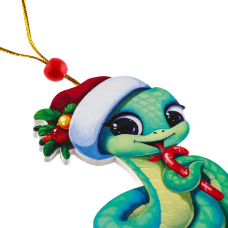 New Year's Wooden Suspension "Snake in a hat"-3