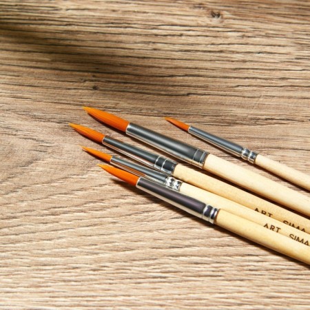 Drawing brush set of 5 pcs. Synthetics Round “Art must be in everything” No. 2, 4, 6, 8, 10-2