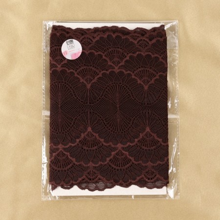 Lace elastic fabric, 180 mm × 2.7 ± 0.5 m, chocolate color-4