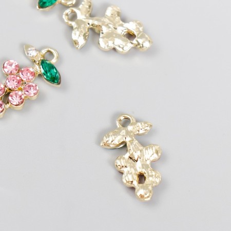 Decor for creativity metal, rhinestones "Grapes of grapes" 1.8x1 cm-1