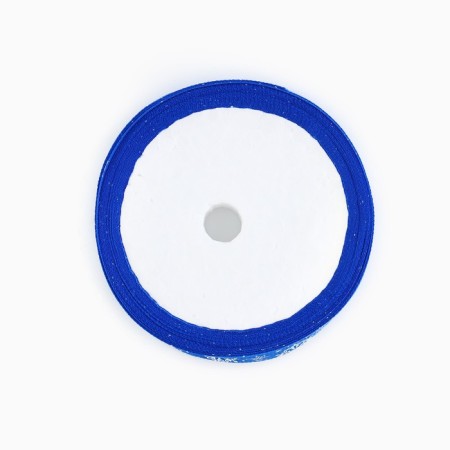 Decorative repression tape "Snowflakes", blue, 2 cm × 5 m-7