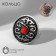 Ring of the "ethnic" patterned circle, red color in black silver, dimensionless