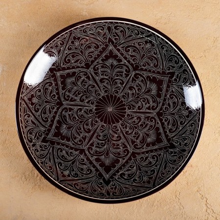 Largan Rishtan ceramics "Patterns", 32 cm, brown mix-4