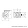 Furniture wheel, d = 30 mm, on the site, white