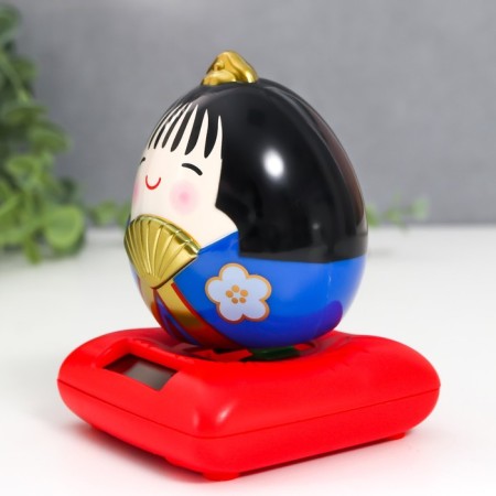 Plastic pendulum from the solar battery "Dun in a kimono with a fan" MIX 7.5x7.5x9.5 cm-3