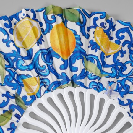 Fan plastic, textiles "juicy lemons" mix 23 cm-4