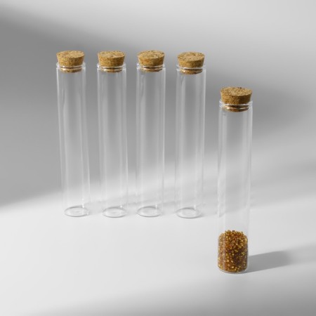 A set of jars for storing beads, d = 2.2 × 12 cm, 5 pcs, in a container, 13.5 × 13.5 × 3.5 cm-3