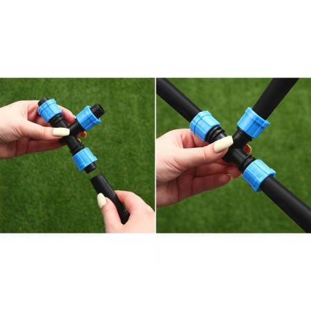 T-shaped connector for drip tape, 16 mm-16 mm-16 mm, plastic, Greengo-2