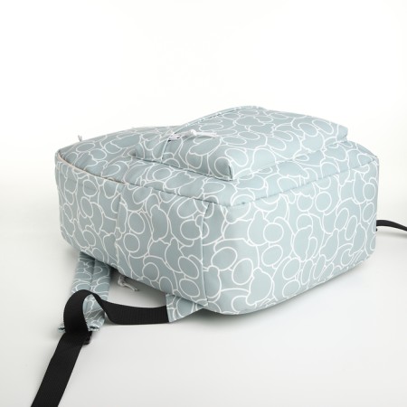 School backpack on lightning from textiles, 3 pockets, blue color-4