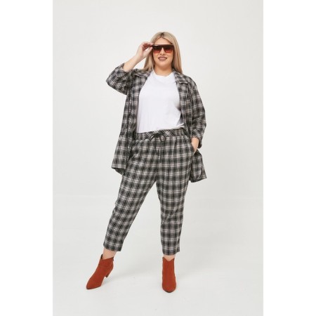 Female suit, size 56, black color-1