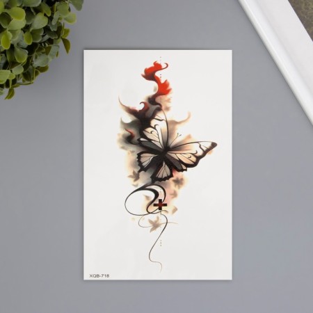 Tattoo on the body color "butterfly in ink" 11.4x21 cm