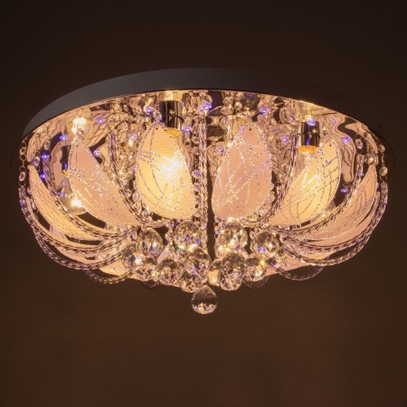 Svetogor chandelier "Drops" 8x60W E27 LED lighting chrome 60x60cm-14