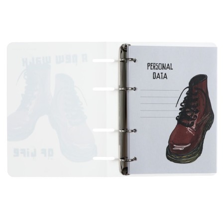 Notebook on rings, 80 sheets in the "Brown Boots" line, plastic cover, shift block 70 g/m2-3
