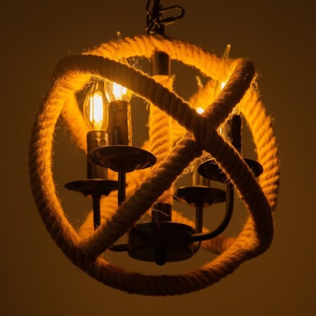 Bayerlux chandelier "Weaving" 4x40W E27 Black 40x40x140 cm-3