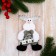 Soft suspension "Deer in a suit with an ornament forest" 8x14 cm, gray