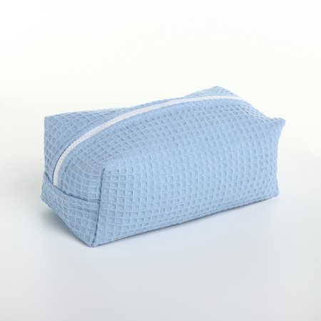 Textura zipper cosmetic bag, blue color-2