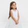 Children's dress with beads kaftan p. 30 (98-104 cm), white
