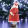 New Year's figure "Santa Claus with a Christmas tree and a gift" in red 11x10x21cm