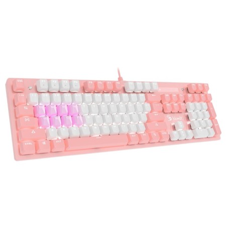 Keyboard A4Tech Bloody B800 Dual Color Mechanical Pink/White USB for Gamer Led-1