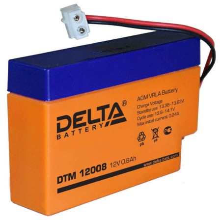 Delta 0.8 ah 12 volt DTM 12008 automobile battery