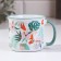 Ceramic "Flowers" mug, 450 ml, white color